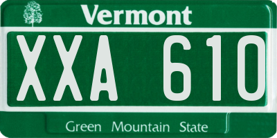 VT license plate XXA610