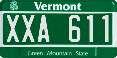 VT license plate XXA611