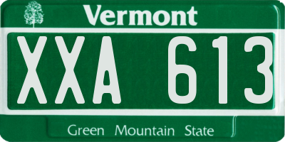 VT license plate XXA613