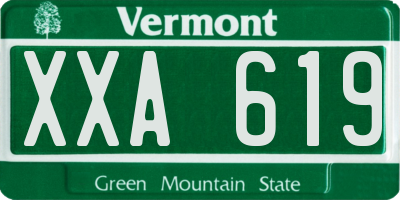 VT license plate XXA619