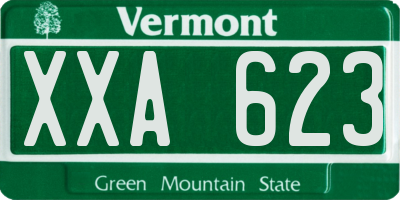 VT license plate XXA623
