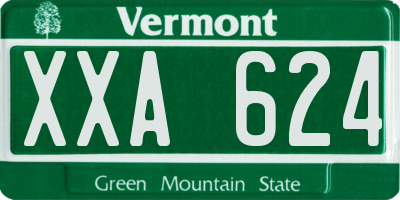 VT license plate XXA624