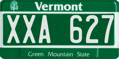 VT license plate XXA627