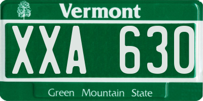 VT license plate XXA630