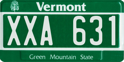 VT license plate XXA631