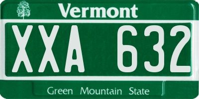 VT license plate XXA632