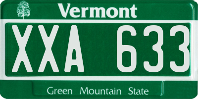 VT license plate XXA633