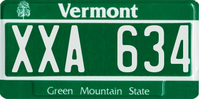 VT license plate XXA634