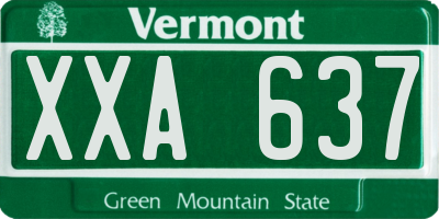 VT license plate XXA637