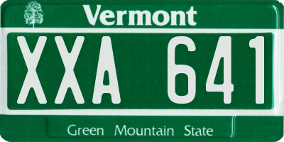 VT license plate XXA641