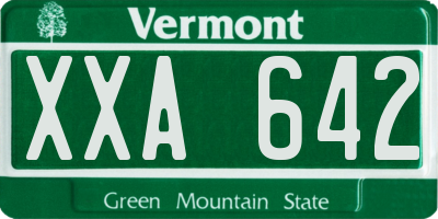 VT license plate XXA642