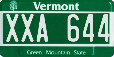 VT license plate XXA644