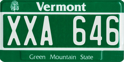 VT license plate XXA646