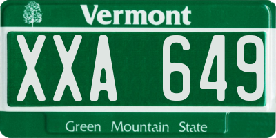 VT license plate XXA649