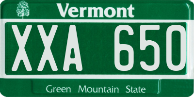 VT license plate XXA650