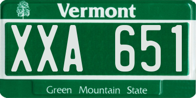VT license plate XXA651