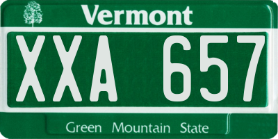 VT license plate XXA657