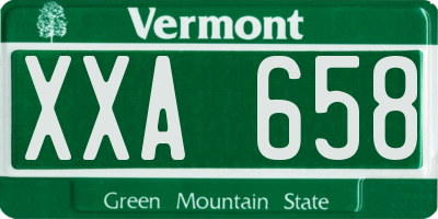 VT license plate XXA658