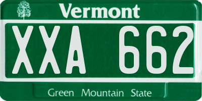 VT license plate XXA662