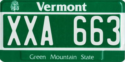 VT license plate XXA663
