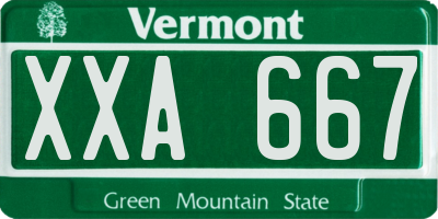 VT license plate XXA667