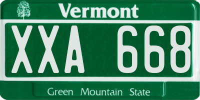 VT license plate XXA668