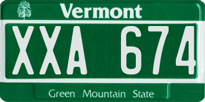 VT license plate XXA674