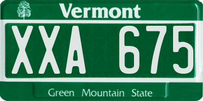 VT license plate XXA675