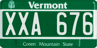 VT license plate XXA676