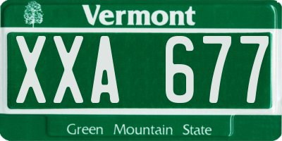 VT license plate XXA677