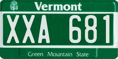 VT license plate XXA681