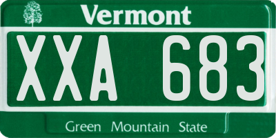 VT license plate XXA683
