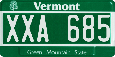 VT license plate XXA685