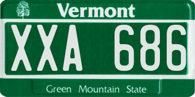 VT license plate XXA686