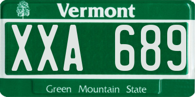 VT license plate XXA689