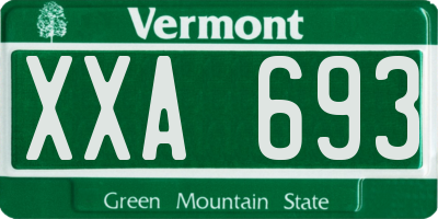 VT license plate XXA693