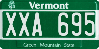 VT license plate XXA695