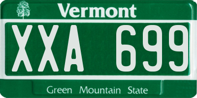 VT license plate XXA699