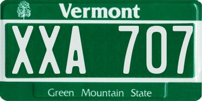 VT license plate XXA707