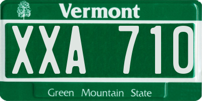VT license plate XXA710