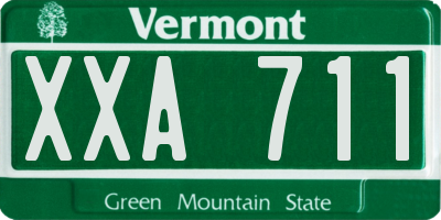 VT license plate XXA711