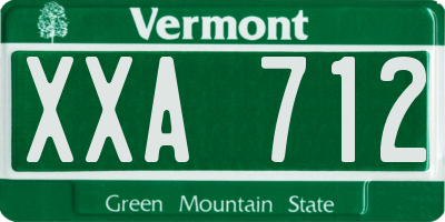 VT license plate XXA712