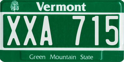 VT license plate XXA715