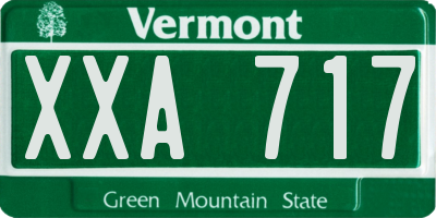 VT license plate XXA717