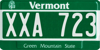 VT license plate XXA723