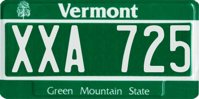 VT license plate XXA725