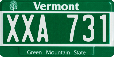 VT license plate XXA731