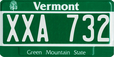VT license plate XXA732
