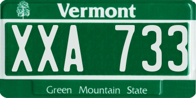 VT license plate XXA733