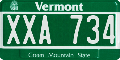 VT license plate XXA734